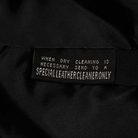 Vintage Pelle Cuir Black Embossed 100% Leather Trench Coat Shoulder Pads Size L - Picture 14 of 16